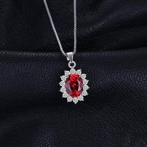 ❤️ 2.5ct Garnet Necklace - 925 Sterling Silver